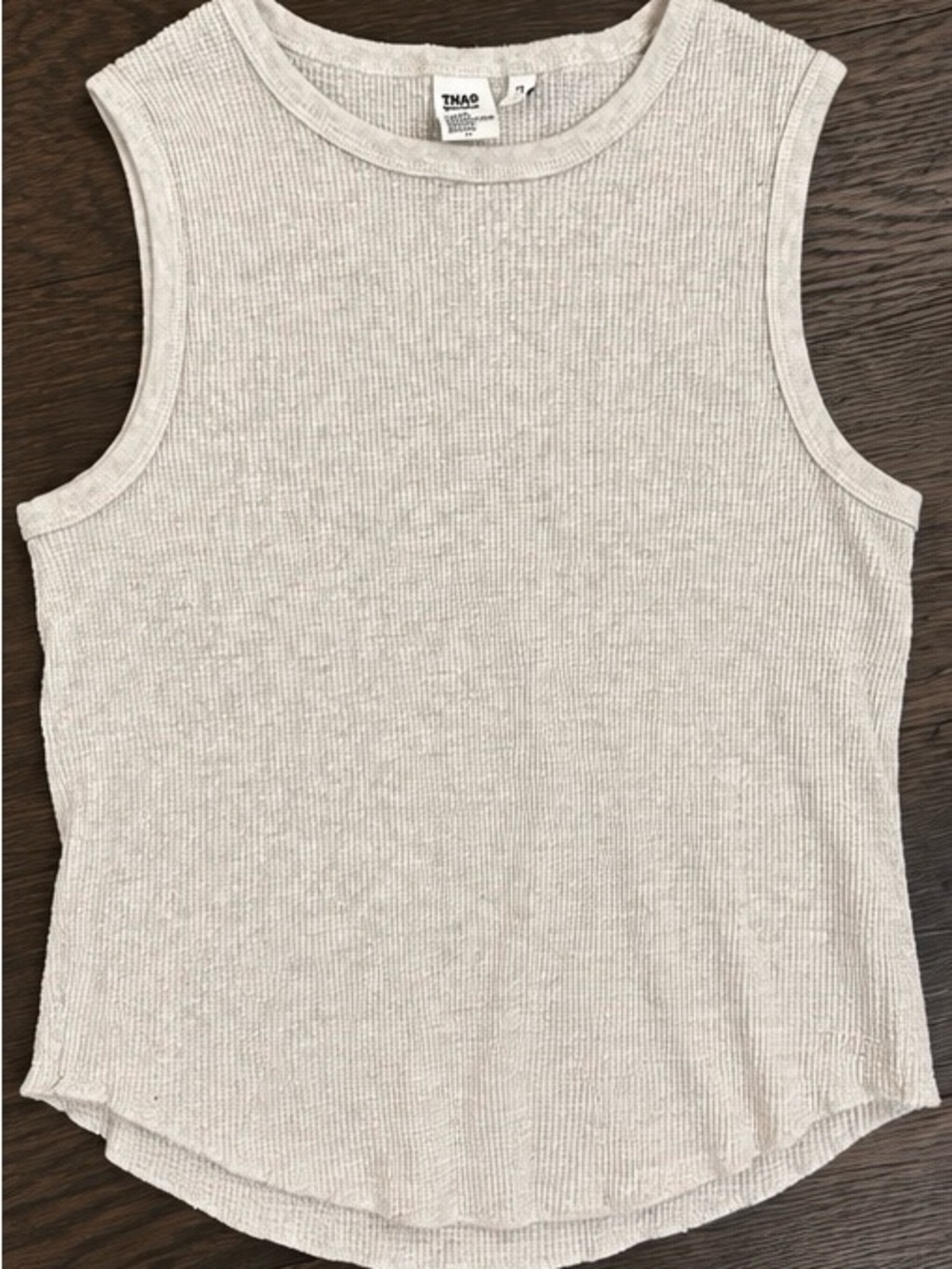 Aritzia Sleeveless Ribbed Tank Top in Oatmeal